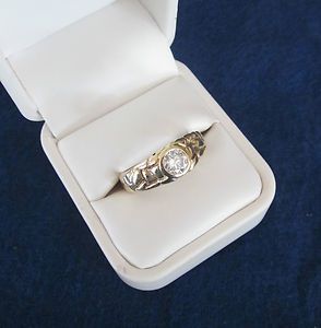   Bevel Mount 8 Carat Diamond Solitaire and Solid Gold Ring