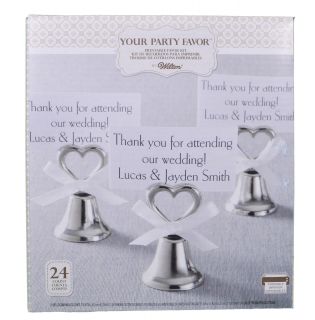 Set of 24 Wilton Wedding Silver Bells Favor Kit Place Card Holder