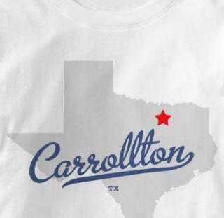 Carrollton Texas TX Map Hometown Souvenir T Shirt XL