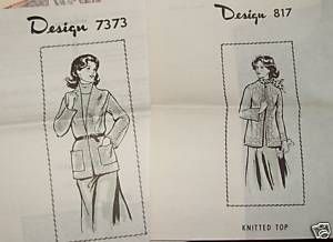 Vintage Knitting Pattern Womens Cardigan Top Sz 8 16