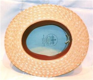 Antique Early 1900s Mens Boater Straw Hat Museum Quality Cosmopolitan 