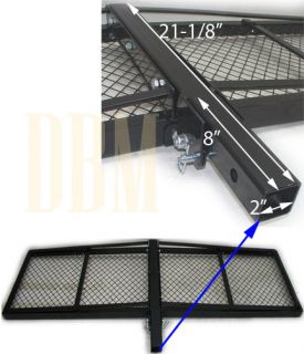 Folding Foldable Basket Cargo Carrier Rack 2 Hitch Mounted 1000 Lbs 