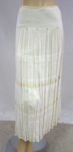Cass Guy Ivory Ribbed Tiered Broomstick Skirt 6