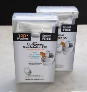 Cat Genie 120 Sanisolution Cartridges Supplies 2 Pack Scent Free 