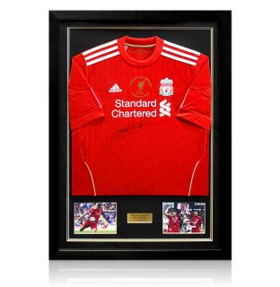   Steven Gerrard Signed Autograph Liverpool Carling Cup Shirt 2012