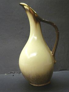 Vintage Carstens German Brown Drip Pottery Pitcher Vase Dieter