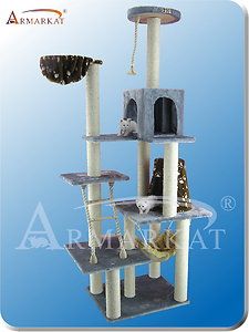 Armarkat 78 Cat Tree A7802 Grey 7 Level Cat Tower Condo Rope Hammocks 
