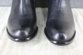 Via Spiga Carly Flat Riding Black Leather Boots size 7 $398 NIB Buckle 