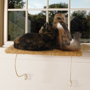 Meow Town Kitty Cat Carpeted Window Padded Shelf Perch