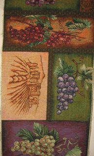 Casa Del Vino Winery vineyard Wine Jacquard Woven Tapestry Runner 