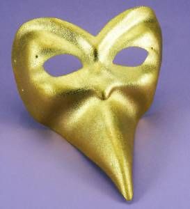 venetian gold ballo mask casanova halloween long beak nose shiny mardi 