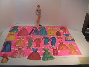 OIGINAL 1960 Movie Star Carol Lynley Paper Doll Clothes Set No Folder 