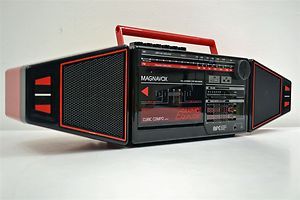    Stereo Tape Player Recorder Cassette Deck AM FM Red Boombox Radio