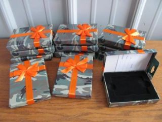   12 Camo Gift Cash Card Boxes Orange Ribbon GM Boxes Only O 63