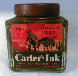 Vint Ink Bottles Sheaffer’s Skript W/ Box Carters Red Carters Check 