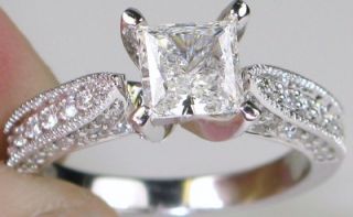 18K White Gold Designer Caressa 1 60ctw Diamond Engagement Ring Size 7 