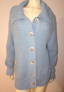 Caslon s Powder Blue Cable Knit Cardigan Sweater Jacket Coat 