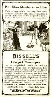 1915 bissell carpet sweeper cleaner advertisement