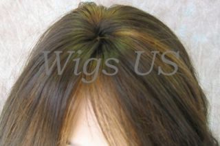 Wigs Brown Strawberry Long Curls Side Swept Bangs Wig