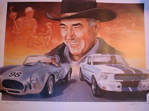 Carroll Shelby Signed Poster Lithograph Print Autograph Mustang GT350 