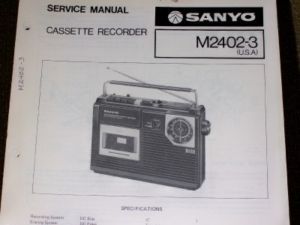 Sanyo M2402 3 Cassette Recorder Service Parts Manual