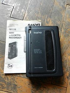 Vintage Sanyo Model M1118 MCR Cassette Tape Recorder