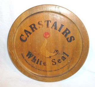 Old Wooden Carstairs White Seal Whiskey Wood Tray Sign Carstairs Bros 