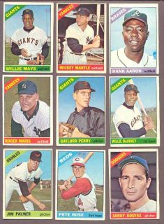 1966 topps baseball complete set ex please note our shipping costs 