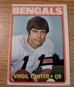 Virgil Carter Cincinnati Bengals 49 1972 Topps Football Set Break 1 