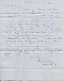 Boston MA Stampless Letter 1848 to Castine Maine Great Letter Speaks 