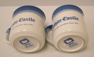 Vintage White Castle Coffee Mugs pair hamburger restaurant