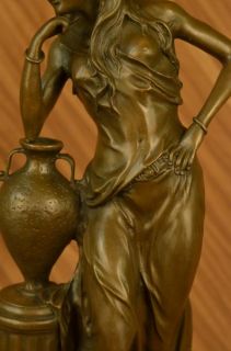 Picanult Sexy Seductive Girl Bronze Sculpture Statue Marble Base Art 