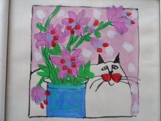 Martha Wahlert Spring Series III Cat Original Watercolor Painting