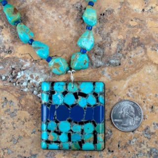 Santo Domingo Royston Turquoise Lapis Necklace SKU 221063