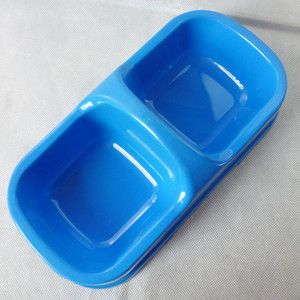   DeepSkyBlue Plastic Pet Dog Cat Water Dish Food Feeder Bowl