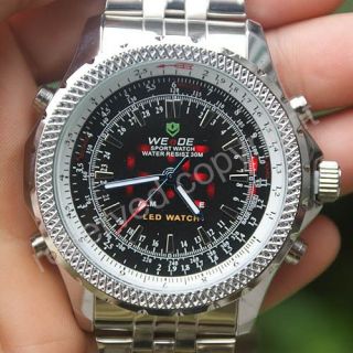 LED 2 Dual Core Diving Chronograph Sport Mens Watch New