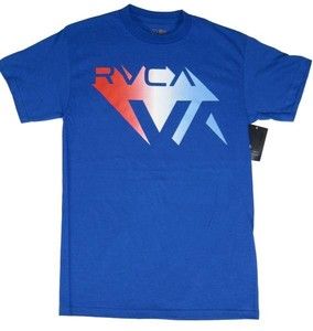 RVCA Men Rasta 4D Tee T Shirt Blue M Medium Brand New NWT MSRP 35 FREE 