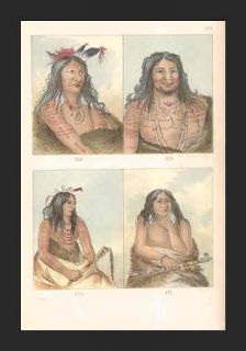 COMANCHE Indians Four Chiefs Catlin 1913