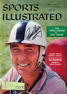 CARROLL SHELBY AUTOGRAPHED SPORTS ILLUSTRATED, 1957   VERY RARE, MINT 