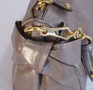 MIU MIU by Prada Handbag Purse Clutch Grey Vitello Lux Double Bow BNWT 