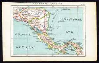 Antique Map Central America Panama Honduras Nicaragua Jacob Kuyper 
