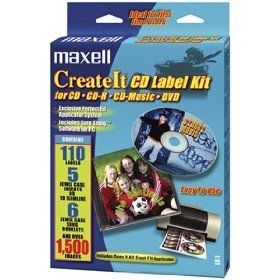 New Maxell Createit Label Kit for CD DVD Disk Labels