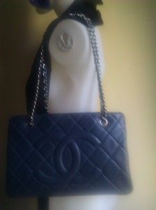 Chanel Large Timeless CC Tote Caviar Blue Bag New Sold Out