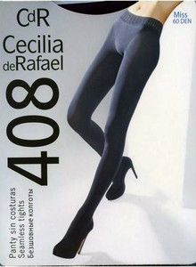 Cecilia de Rafael Miss 60 Denier Seamless Tights Pantyhose Large Black 