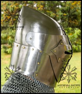 Bascinet Early 14th Century Medieval Knights Helmet 16 Gauge Big Size 