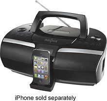 Insignia NS BIPCD02 CD Boombox with FM Radio and Apple iPhone and iPod 