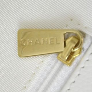 Chanel Caviar Cerf Executive Shopper Tote Bag White CC