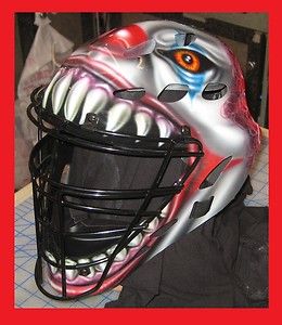 Hockey Goalie Baseball Catchers Helmet Airbrush Custom Scary Clown 
