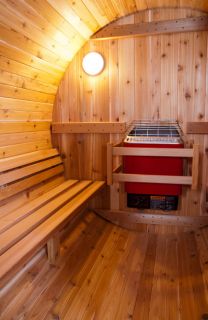 Sauna Barrel Sauna Kit Western Red Cedar Indoor or Outdoor Use 3 Sizes 