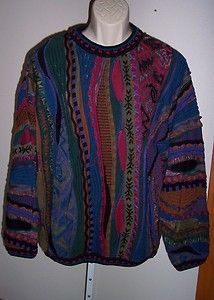 Tundra JEWEL Multi colored Mercerized Cotton Sweater L Ugly Cosby 